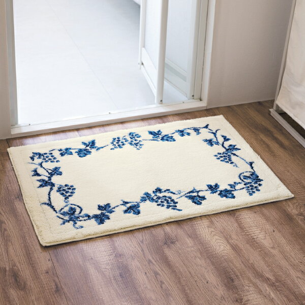 Bath Supplies - 乾度良好バスマット「ラクス」＜50×80cm｜パープル/ホワイト×ブルー＞