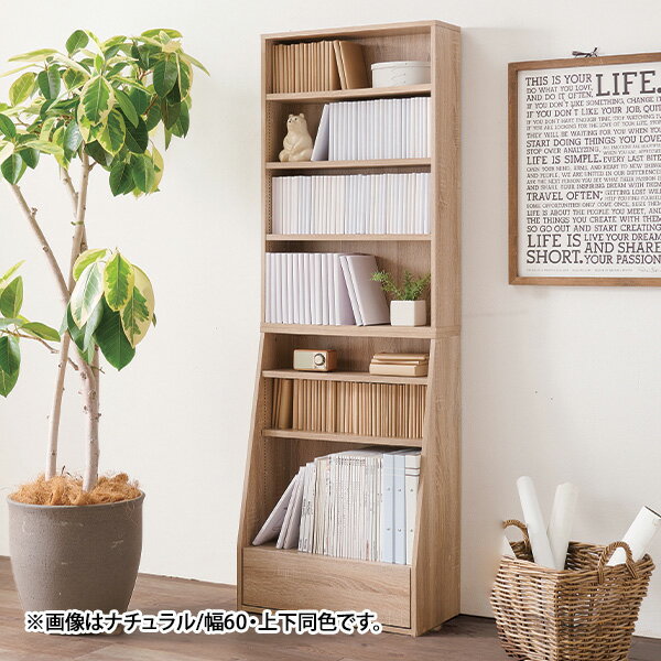Rakuten - 棚板調節可能な本棚＜ブラウン ナチュラル｜上棚・幅60cm 上棚・幅90cm 下棚・幅60cm 下棚・幅90cm 幅60cm・上下同色セット 幅90cm・上下同色セット＞