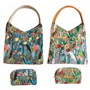 花柄バッグ2点セット<シャンパンゴールド キャメル>