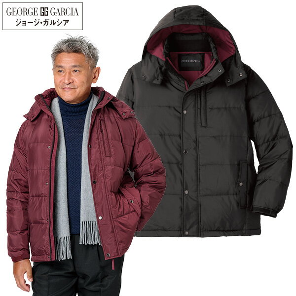 ジョージ・ガルシア 撥水ダウンジャケット＜ワイン ブラック｜M L LL＞