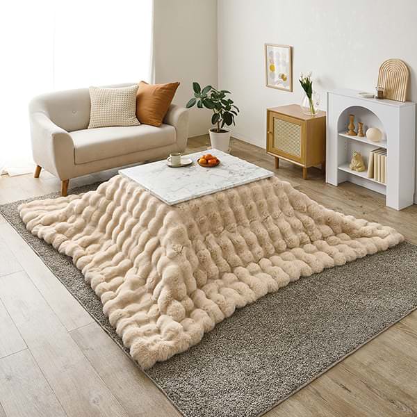 ポコポコふんわりこたつ布団＜ベージュ グレー｜正方形190×190cm 長方形190×240cm 円形径190cm＞