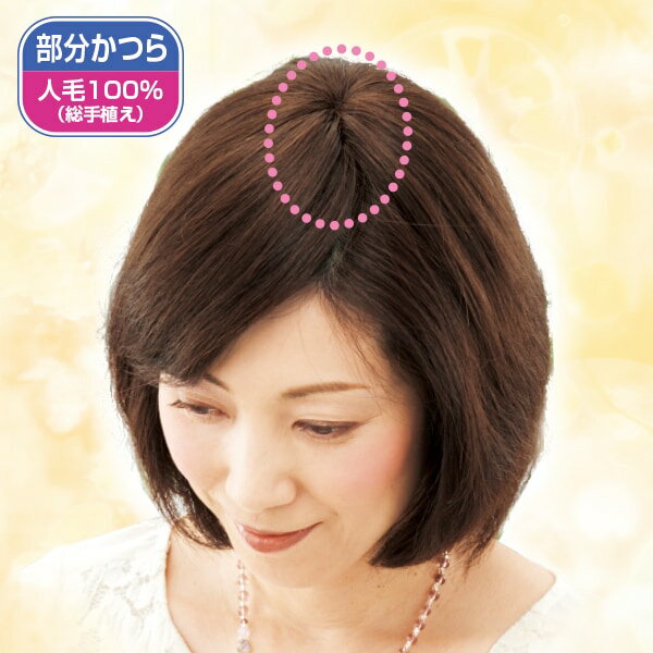 ミニつむじヘアピース＜自然色 栗色｜レギュラー ワイド＞