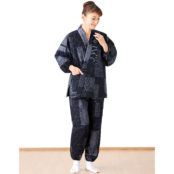 古織柄あったかキルト作務衣＜M L LL＞