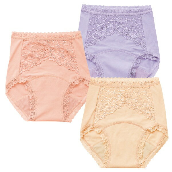 吸水パッド専用レースショーツ3色組＜M L LL 3L 4L 5L＞