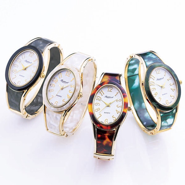 着脱簡単ブレスレットウォッチ＜ブラック系 ホワイト系 ブラウン系 グリーン系＞