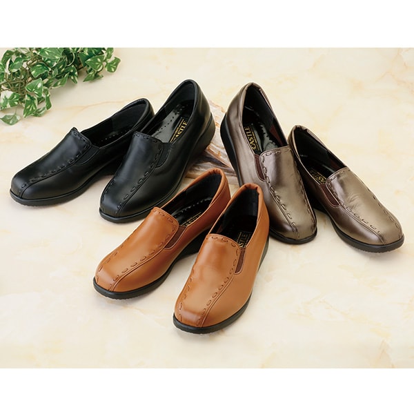 神戸発！超軽量4Eタウンシューズ「歩き名人」＜ブラック キャメル ブロンズ｜21.5cm 22.0cm 22.5cm 23.0cm 23.5cm 24.0cm 24.5cm 25.0cm＞