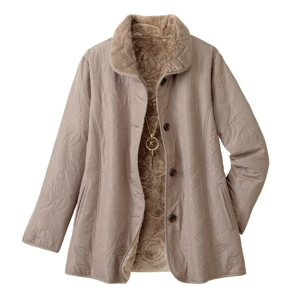 裏ボア花柄キルトジャケット＜M L LL＞