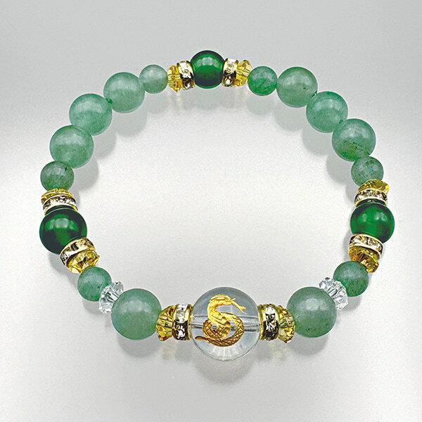 選べる刻印！安らぎアベンチュリンブレス＜ヘビ フクロウ ウマ＞