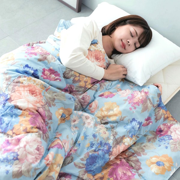 樂天商城 - 抗菌防臭防ダニ 洗えるダウンケット＜ブルー ピンク｜シングル ダブル＞