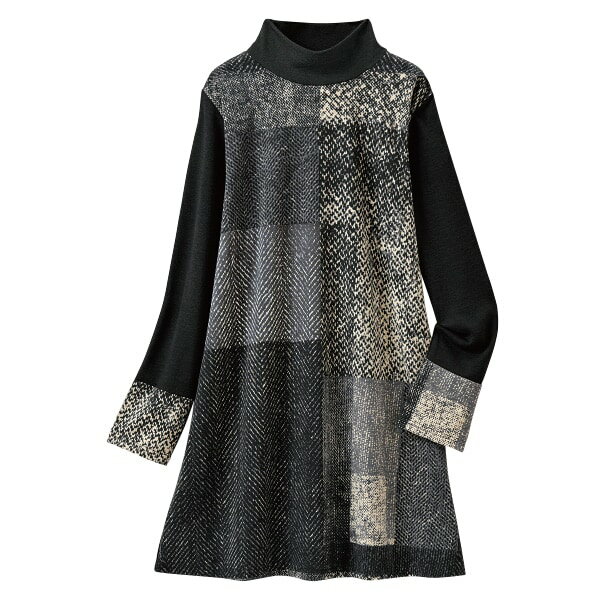 パッチワーク柄ロングチュニック＜M L LL 3L＞