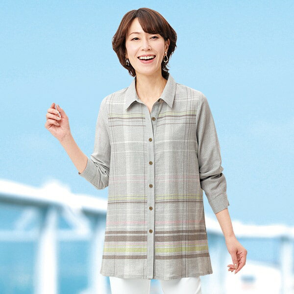 Rakuten - オーガニックコットンブラウス＜M L LL＞