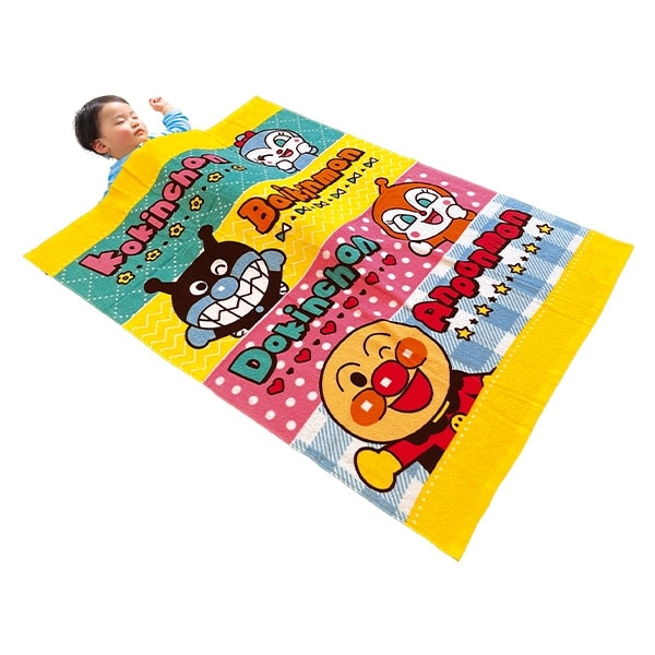 Rakuten - アンパンマンと仲間たち＜タオルケット（ブルー） タオルケット（カラフル） い草マット い草シーツ＞