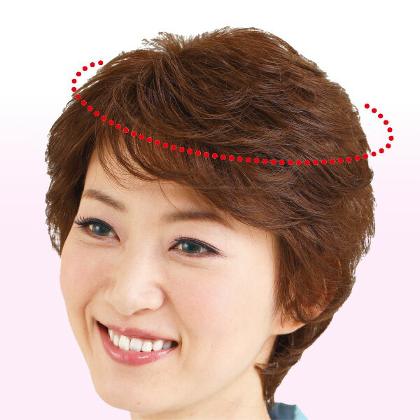 Rakuten - 人毛100％頭頂部ヘアピース＜自然色 栗色＞