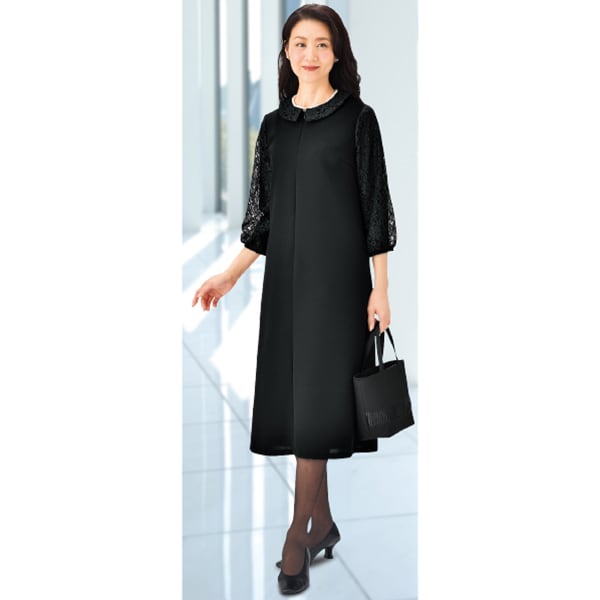 Rakuten - エクラ・スタイル フォーマル袖レースワンピース＜M L LL 3L＞