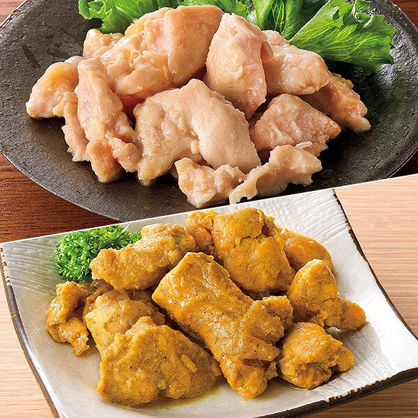 新潟名物をご家庭で！【鶏肉（国産）】新潟名物をご家庭で！「蒸し焼き」と「カレー焼き」の2つの味をご用意しました。骨なし！・蒸し焼き・カレー焼きスペック●＜蒸し焼き＞1袋あたり110g＜カレー焼き＞1袋あたり110g●賞味期限／製造日から冷凍1年●加工地／日本●原材料／＜蒸し焼き＞鶏肉（国産）、チキンエキス、でんぷん、清酒、みりん、食塩、しょうゆ、小麦ファイバー、がらスープの素（食塩、デキストリン、チキンエキス、その他）、食用植物油脂／調味料（アミノ酸等）、pH調整剤、膨張剤＜カレー焼き＞鶏肉（国産）、でんぷん、清酒、香辛料、食塩、小麦ファイバー、食用植物油脂／調味料（アミノ酸等）、pH調整剤、膨張剤、（一部に小麦・大豆・鶏肉を含む）●特定原材料等 ／＜蒸し焼き＞小麦・大豆・鶏肉＜カレー焼き＞小麦・大豆・鶏肉送料1100円（冷凍便でのお届け、送料は別途頂きます）注意事項1008654※送料割引の適応はお届け先毎です。1回のお申し込み数ではございませんのでご注意ください。