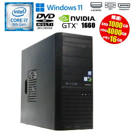 当日出荷 【中古】スタンダードモデル ゲーミングPC Windows11 Core i7 9700 3.00GHz メモリ16GB SSD1TB HDD4TB GeForce GTX1660 VRAM6GB HDMI DisplayPort DVI 初期設定済 90日保証