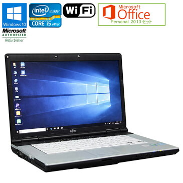 Microsoft Office Personal 2013 セット 【中古】 ノートパソコン 富士通(FUJITSU) LIFEBOOK E742/E Windows10 Pro 64bit 15.6インチ(フルHD 1920×1080) Core i5vPro 3320M 2.60GHz メモリ4GB HDD250GB DVD-ROM HDMI 無線LAN SDスロット 初期設定済 90日保証 送料無料