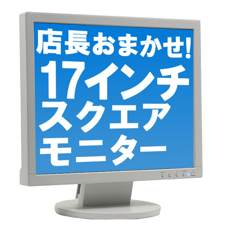 あす楽 今だけセール サブモニターに最適！ 店長おまかせ  17インチ スクエア 液晶モニター ディスプレイ VGA端子(D-sub)×1  NEC DELLなどの人気モデルをセレクト! 動作確認済み 在宅勤務 テレワーク 監視用