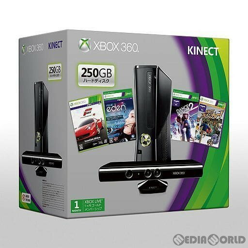 【中古】[本体][Xbox360]Xbox 360 250GB + Kinect(キネクト) プレミアムセット(Xbox360 S 250GB リキッドブラック同梱)(S7G-00140)(20130307)