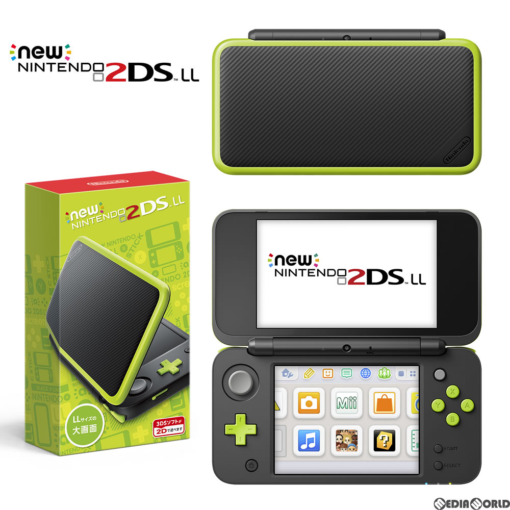 【中古】[本体][3DS]Newニンテンドー2DS LL ブラック×ライム(JAN-S-MAAA)(20171005)