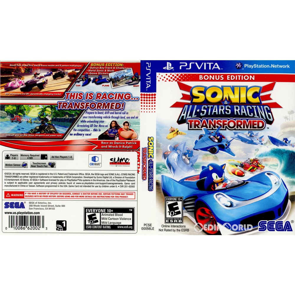 yÁz[PSVita]SONIC & ALL STARS RACING TRANSFORMED BONUS EDITION(\jbN&I[X^[[VO gXtH[h {[iXGfBV)(kĔ)(PCSE-00056LE)(20121120)