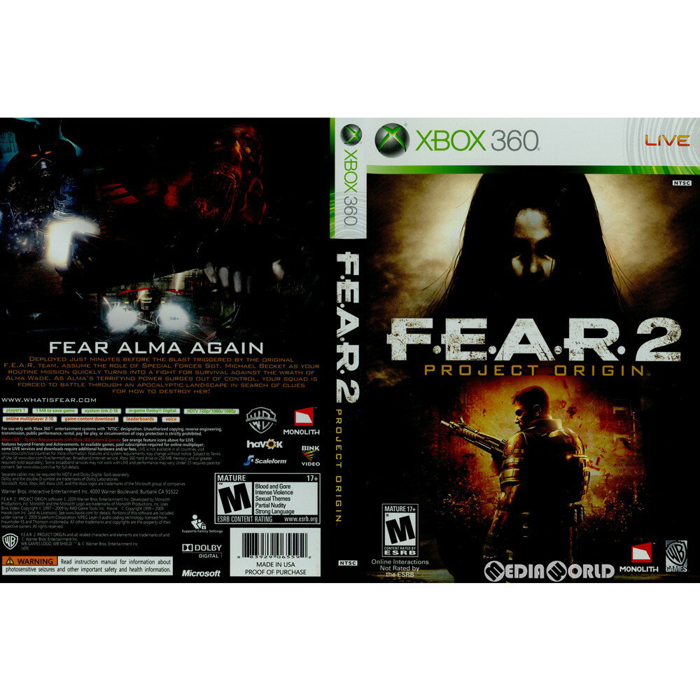 【中古】[Xbox360]F.E.A.R.2: Project Origin(フィアー2:プロジェクト オリジン) 北米版(20090210)