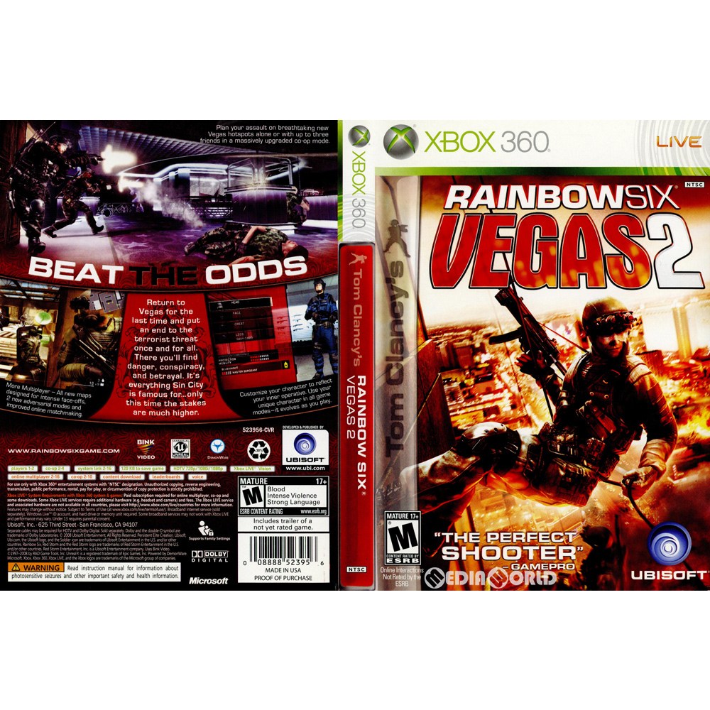 【中古】[Xbox360]Tom Clancy's Rainbow Six Vegas 2(トムクランシーズ レインボーシックス ベガス2) 北米版(20080318)