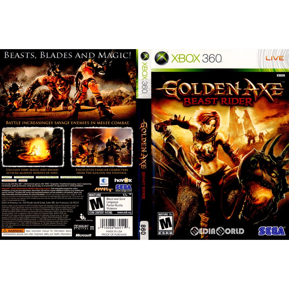 【中古】[Xbox360]Golden Axe: Beast Rider(ゴールデンアックス ビーストライダー)(北米版)(68011)(20081014)
