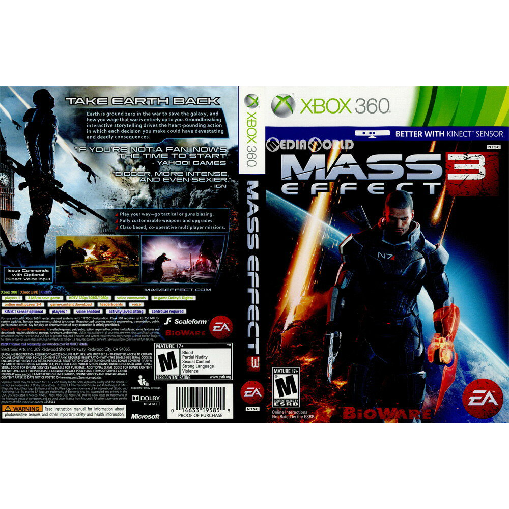 【中古】[Xbox360]Mass Effect 3(マスエフェクト3)(北米版)(20120306)