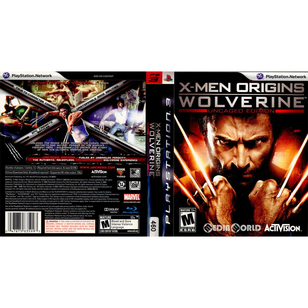 【中古】[PS3]X-Men Origins: Wolverine(X-メン オリジン: ウルヴァリン) Uncaged Edition(北米版)(BLUS-30268)(20090501)