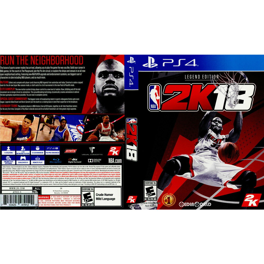 【中古】[PS4]NBA 2K18 Legend Edition(NBA 2K18 レジェンド エディション)(北米版)(2103120)(20170919)