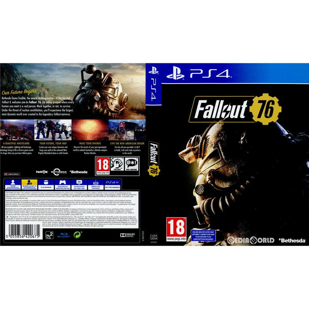 【中古】[PS4]Fallout 76(フォールアウト 76) Standard Edition(EU版)(オンライン専用)(CUSA-12054)(20181114)