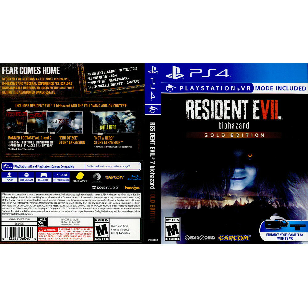 RESIDENT EVIL 7 biohazard Gold Edition(レジデント イービル7/バイオハザード ゴールドエディション)(北米版)(2103133)(20171212)