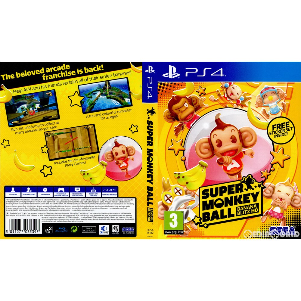 【中古】[PS4]Super Monkey Ball: Banana Blitz HD(たべごろ!スーパーモンキーボール)(EU版)(CUSA-16182)(20191029)