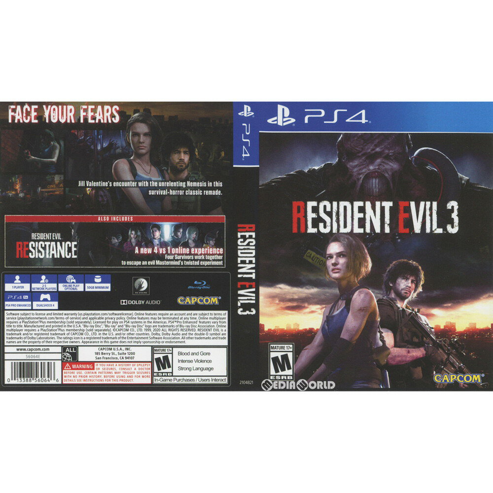 【中古】[PS4]RESIDENT EVIL 3(レジデント イービル3/バイオハザード RE:3)(北米版)(2104821)(220/04/03)