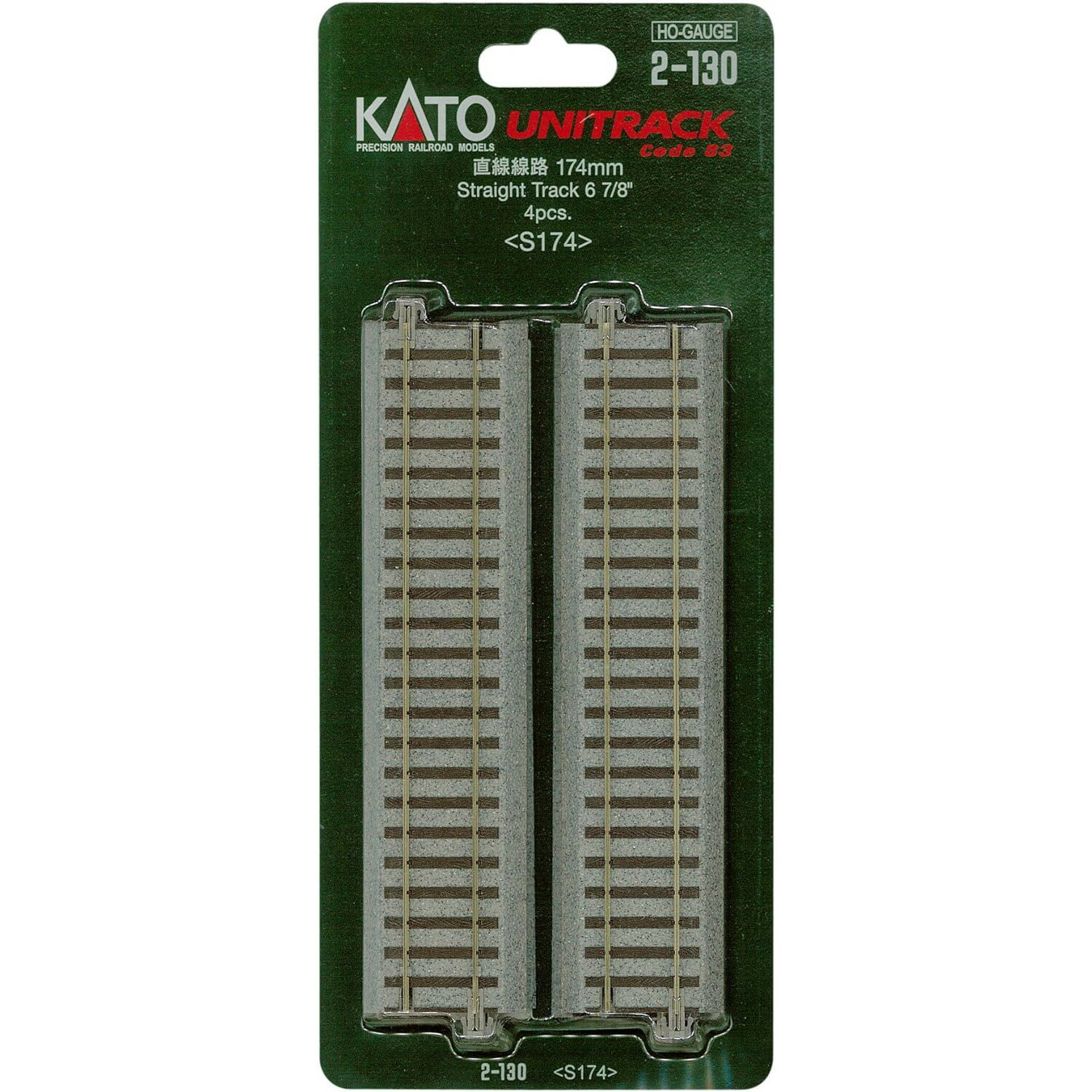 【新品】【お取り寄せ】[RWM] 2-130 UNITRACK(ユニトラック) 直線線路 174mm(4本入) HOゲージ 鉄道模型 KATO(カトー)(20040930)