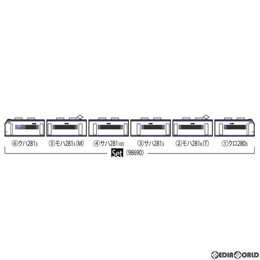 【新品即納】[RWM]98690 JR 281系特急電車(ハローキティ はるか・Ori-Tsuru)セット(6両) Nゲージ 鉄道模型 TOMIX(トミックス)(20200321)