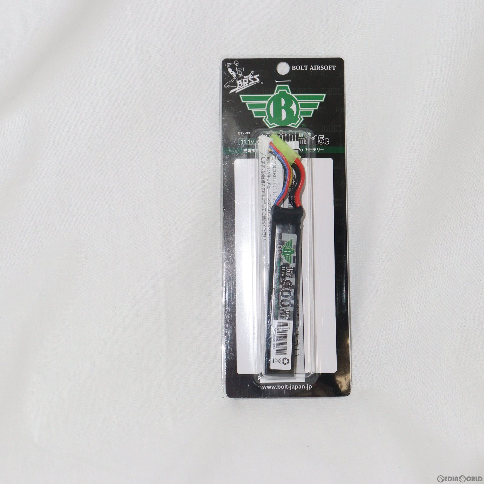 【新品即納】 MIL BOLT AIRSOFT(ボルトエアソフト) Li-Po ミニバッテリー(リポミニバッテリー) 11.1V 15C 900mAh(充電式スティックタイプ)(BTY-09)(20221216)