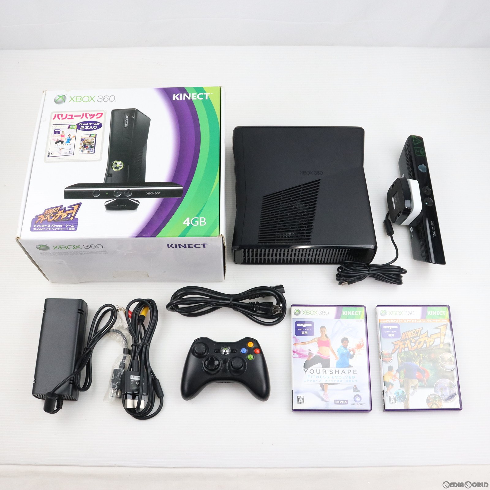 【中古】 Xbox360 (本体)Xbox 360 4GB Kinect(キネクト) バリューパック(キネクトアドベンチャー ユアシェイプ同梱)(S9G-00030)(20111013)