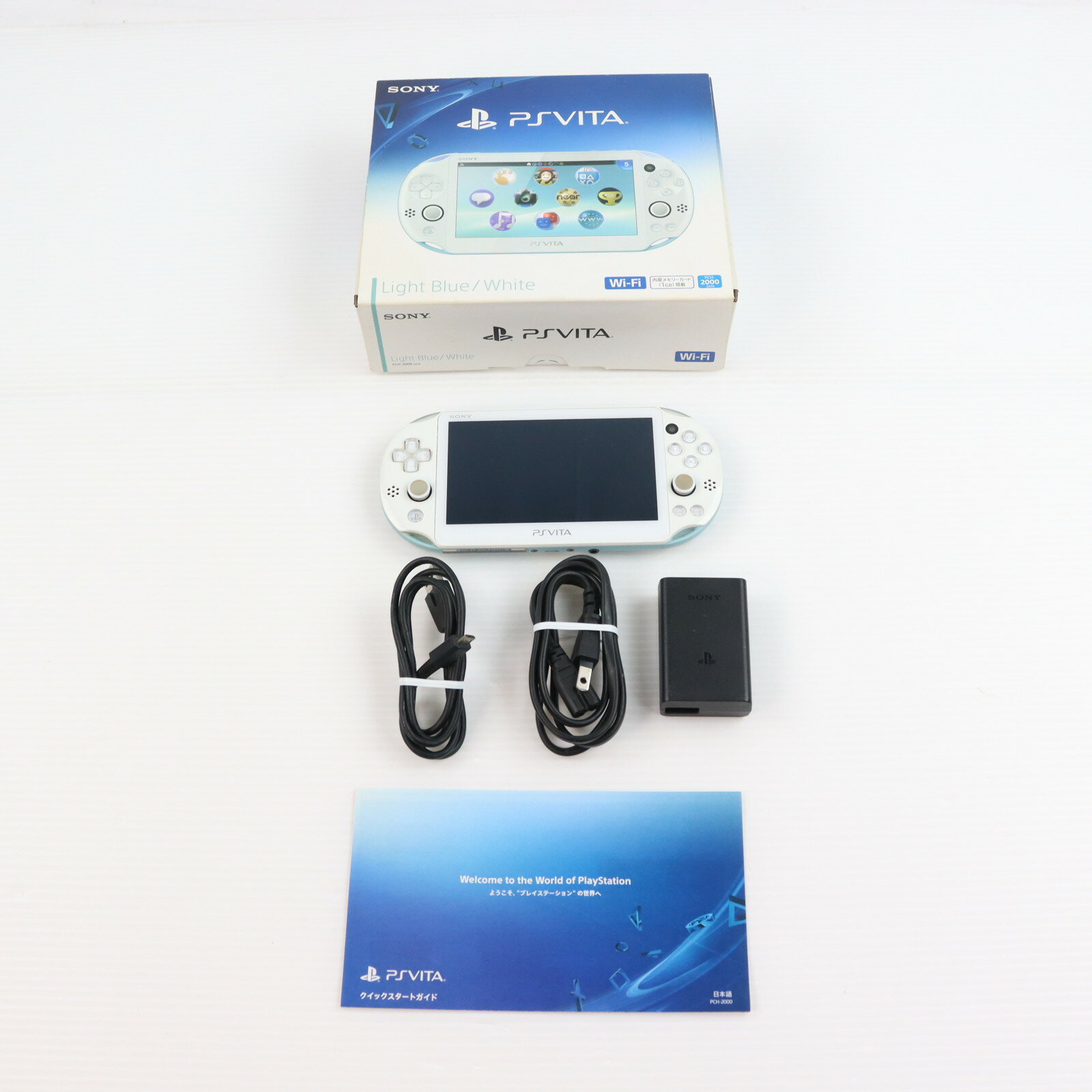 【中古】[PSVita] (本体) PlayStation Vita(プレイステーション ヴィータ) Wi-Fiモデル ライトブルー/ホワイト SCE(PCH-2000ZA14)(20131010)