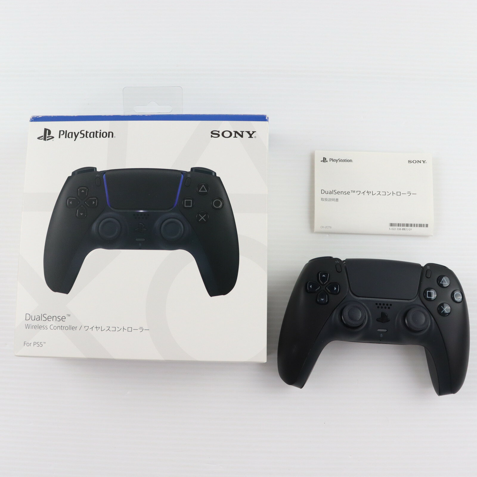 【中古】[ACC][PS5] DualSense(デュアルセンス) ワイヤレスコントローラー ミッドナイト ブラック SIE(CFI-ZCT1J01)(20210610)