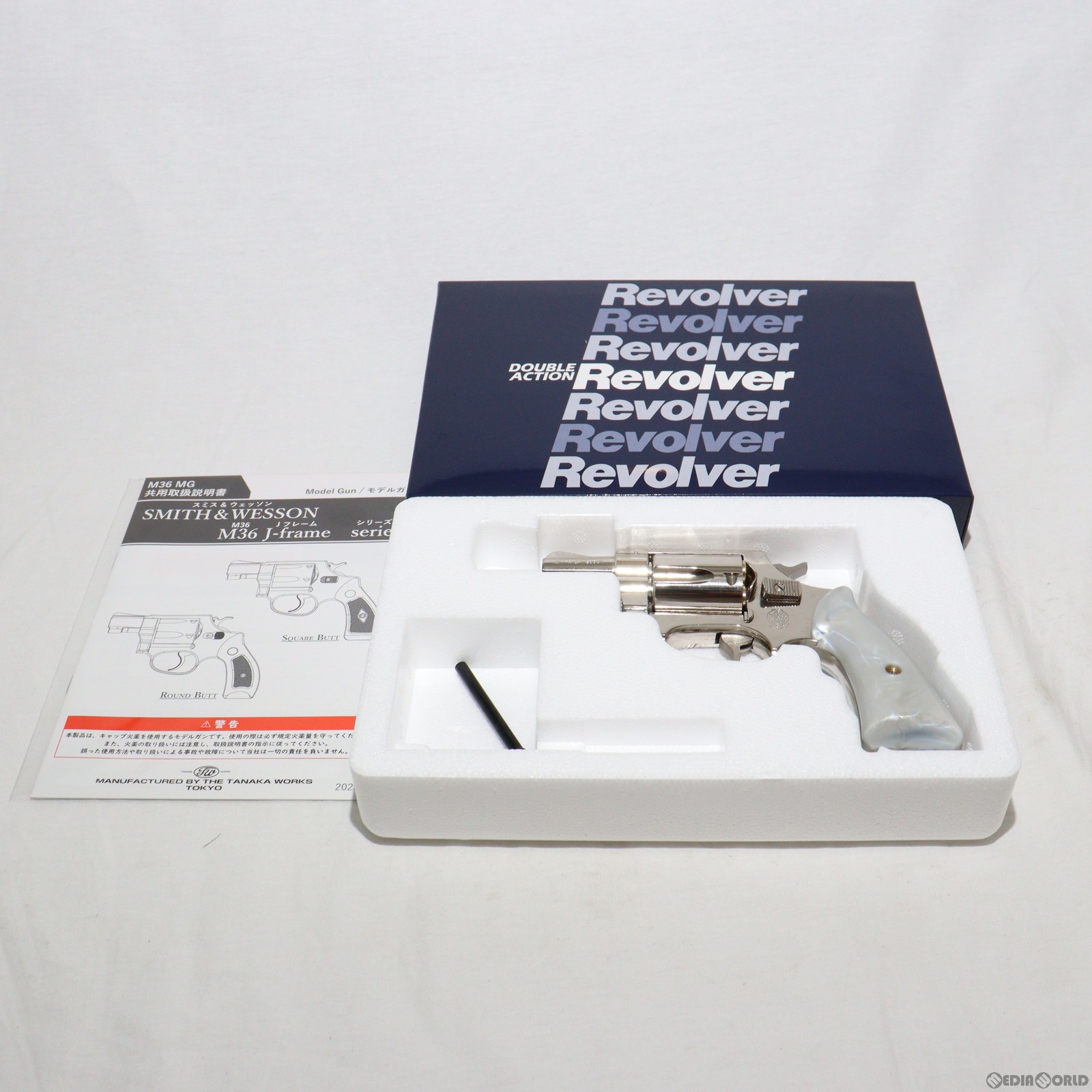 【中古】[MIL]タナカワークス 発火モデルガン S&W M36 チーフスペシャル 2インチ スクエアバット ニッケルフィニッシュ(20150223)