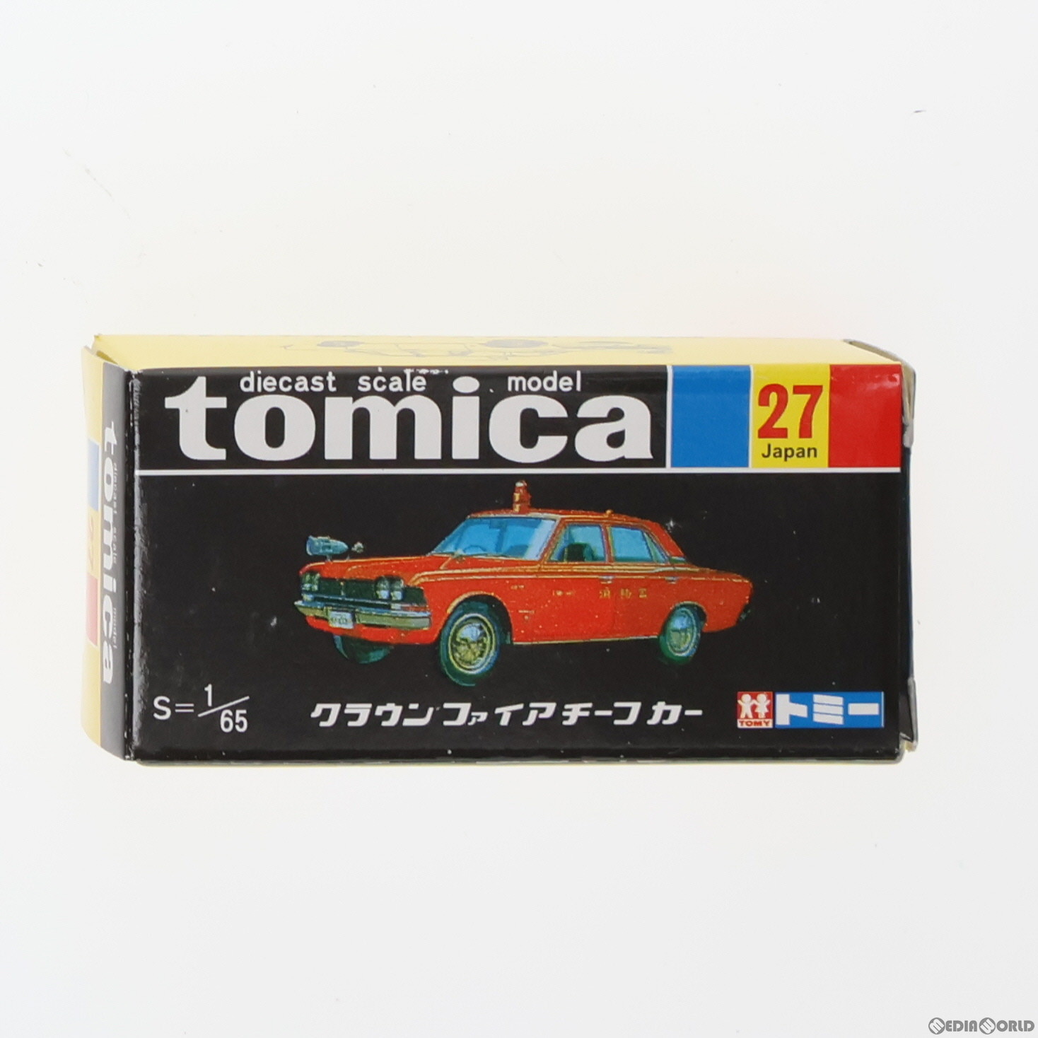 【中古】[MDL]トミカ No.27 1/65 トヨタ クラウン ファイアチーフカー(レッド/黒箱/中国製) 復刻版 完成品 ミニカー トミー(19991231)