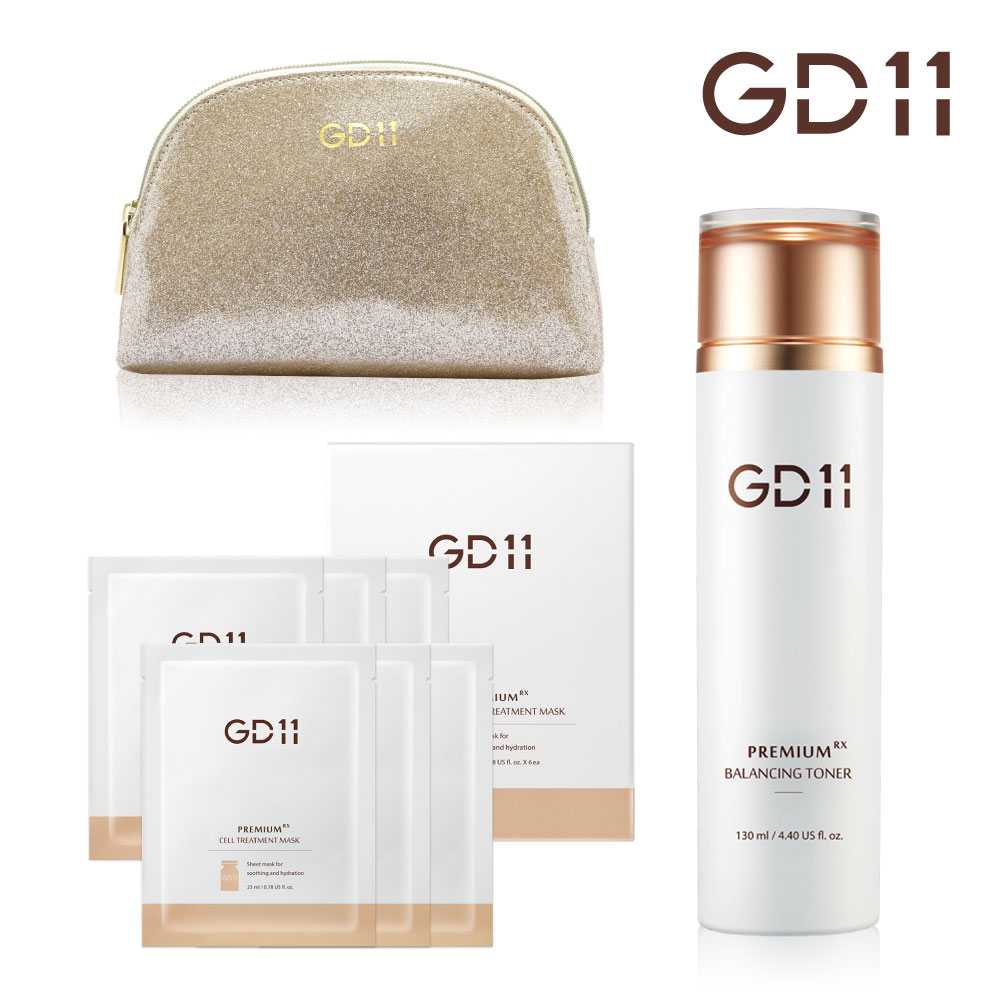 GD11 プレミアムRX バランシング トナー&GD11 プレミアムRX トリートメントマスク　GD11ポーチセットヒト幹細胞 美容液 韓国コスメ ヒト 臍帯血シミ シワ くすみ 正規品 正規輸入販売店のサムネイル