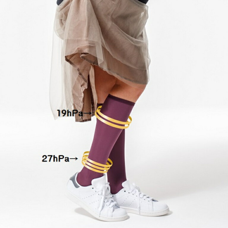 《RE:DAY》 着圧カラーハイソックス SUPPORTシリーズ レディース オールシーズン ナイロン/ポリウレタン 着圧/27hPa 1足 全6色 M/L 3