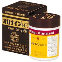 商品名 オロナインH軟膏 内容量 30g 効能・効果 にきび、吹出物、はたけ、やけど(かるいもの)、ひび、しもやけ、あけぎれ、きず、水虫(じゅくじゅくしていないもの)、たむし、いんきん、しらくも 用法・用量・使用方法 患部の状態に応じて適宜ガーゼ、脱脂綿等に塗布して使用するか又は清潔な手指にて直接患部に応用します。 使用上の注意 用法・用量を守ること。 有効成分 1g中 　●グルコン酸クロルヘキシジン液(20％):10mg添加物●ラウロマクロゴール ●ポリソルベート80 ●硫酸Al/K ●マクロゴール ●グリセリン ●オリ−ブ油 ●ステアリルアルコール ●サラシミツロウ ●ワセリン ●自己乳化型ステアリン酸グリセリン ●香料 ●精製水 広告文責 お客様相談センター 0776-34-6645 お電話でのお問い合わせの受付時間は、 月〜金（祝日除く）10時〜19時になります メーカー（製造） 大塚製薬 区分 日本製・【第2類医薬品】　