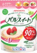 商品名 パルスイート&reg; 内容量 顆粒袋入200g 品名 低カロリー甘味料 栄養成分表示 2.0g（小さじ1杯弱）当たり エネルギー 2．8kcal、たんぱく質 0.042g、脂質 0g、糖質 1．9g、食物繊維 0.066g、ナトリウム 0mg、糖類 0g 原材料名 粉末還元麦芽糖水飴、エリスリトール、食物繊維（還元難消化性デキストリン）、アラニン、甘味料（アスパルテーム・L-フェニルアラニン化合物、アセスルファムK）、香料、ポリグルタミン酸 広告文責 お客様相談センター 0776-34-6645 お電話でのお問い合わせの受付時間は、 月〜金（祝日除く）10時〜19時になります メーカー（製造） 大正製薬 区分 日本製・特別用途食品　