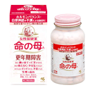 商品名 命の母A 内容量 840錠 効能・効果 更年期障害、更年期神経症、血の道症、のぼせ、生理不順、生理異常、生理痛、肩こり、冷え症、肌荒れ、めまい、耳鳴り、動悸、貧血、にきび、便秘、ヒステリー、帯下、産前産後、下腹腰痛、血圧異常、頭痛、頭重 用法・用量・使用方法 成人(15歳以上)1回4錠を1日3回、毎食後服用してください。 使用上の注意 してはいけないこと（守らないと現在の症状が悪化したり、副作用が起こりやすくなる）　 授乳中の人は本剤を服用しないか、本剤を服用する場合は授乳を避けること 相談すること 1．次の人は服用前に医師または薬剤師の相談すること (1) 医師の治療を受けている人 (2) 妊婦または妊娠していると思われる人 (3) 本人または家族がアレルギー体質の人 (4) 薬によりアレルギー症状を起こしたことがある人 (5) 体の虚弱な人(体力の衰えている人、体の弱い人) (6) 胃腸が弱く下痢しやすい人 2．次の場合は、直ちに服用を中止し、製品の添付文書を持って医師または薬剤師に相談すること （1）服用後、次の症状があらわれた場合 関係部位及び症状 皮ふ； 発疹・発赤、かゆみ 消化器、 胃部不快感、食欲不振、悪心※・嘔吐、激しい腹痛を伴う下痢、腹痛 ※「悪心」とは、胸がムカムカして、はきけをもよおすことです (2) しばらく服用しても症状がよくならない場合 3．生理が予定より早くきたり、経血量がやや多くなったりすることがある。出血が長く続く場合は、医師または薬剤師に相談すること 4．次の症状があらわれることがあるので、このような症状の継続または増強が見られた場合には、服用を中止し、医師または薬剤師に相談すること ・便秘 ・下痢 成分・分量 1日量(12錠)中 タイオウ末（大黄末） 175mg カノコソウ未（吉草根末） 207mg ケイヒ末（桂皮末） 170mg センキュウ末（桂皮末） 100mg ソウジュツ末（蒼朮末） 100mg シュクヤク末（芍薬末） 300mg ブクリョウ末（茯苓末） 175mg トウキ末（当帰末） 300mg コウブシ末（香附子末） 50mg ゴシュユ末（呉茱萸末） 40mg ハンゲ末（半夏） 75mg ニンジン（人参） 40mg コウカ（紅花） 50mg ビタミンB1 5mg ビタミンB2 1mg ビタミンB6 0.5mg ビタミンB12 1μg パントテン酸カルシウム 5mg 葉酸 0.5mg タウリン 90mg ビタミンE （コハク酸dl-α-トコフェロール） 5mg パールカルク 10mg ビオチン 1μg ソーヤレシチン 10mg 添加物として、タルク、炭酸カルシウム、バレイショデンプン、ゼラチン、ミツロウ、エリスロシン、ニューコクシン、サンセットイエローFCFを含有する。 保管および取扱い上の注意 直射日光の当たらない湿気の少ない涼しいところに密栓して保管すること 小児の手の届かないところに保管すること 他の容器に入れ替えないこと（誤用の原因になったり、品質が変わる） 容器内の乾燥剤は服用しないこと 広告文責 お客様相談センター 0776-34-6645 お電話でのお問い合わせの受付時間は、 月〜金（祝日除く）10時〜19時になります メーカー（製造） 小林製薬 区分 日本製・【第2類医薬品】ホルモンバランス・自律神経の不調による諸症状に デリケートな女性の身体の仕組みを考えて作られた女性保健薬※1です。 13種類の生薬とビタミン類、カルシウムなどを配合※2。穏やかに効いていきます。 血行を促し体を温めることで、女性ホルモンと自律神経のアンバランスから起こるさまざまな身体の不調を改善し、女性の前向きな生活をサポートします。 小さくて飲みやすい糖衣錠です。 ※1 女性保健薬とは、女性に現れる特有な諸症状の緩和と健康増進の目的のお薬の意 ※2 ホルモン剤ではありません