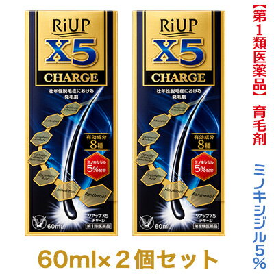 【第1類医薬品】【お得な2個セット】【大正製薬】リアップX5チャージ 60ml 発毛剤・育毛剤および脱毛 抜け毛 の進行予防