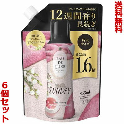 【送料無料の6個セット】【P&G】レノアオードリュクス マインドフルネスシリーズ サンデー つめかえ用 特大サイズ 855ml 【送料無料の6個セット】【P&G】レノアオードリュクス マインドフルネスシリーズ サンデー つめかえ用 特大サイズ 855ml
